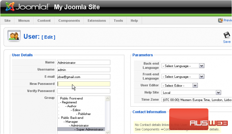 reset joomla admin pass